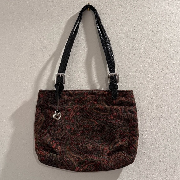 Brighton Paisley Tapestry Shoulder Bag Woven Fabric Braided Straps Boho Vintage - Picture 1 of 7